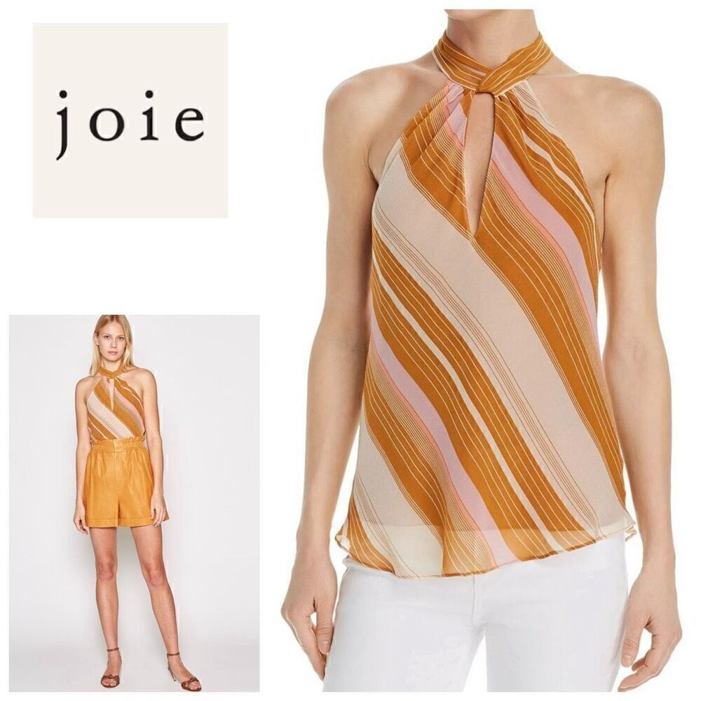 New. JOIE silk stripe halter top. Small. Retails $228
